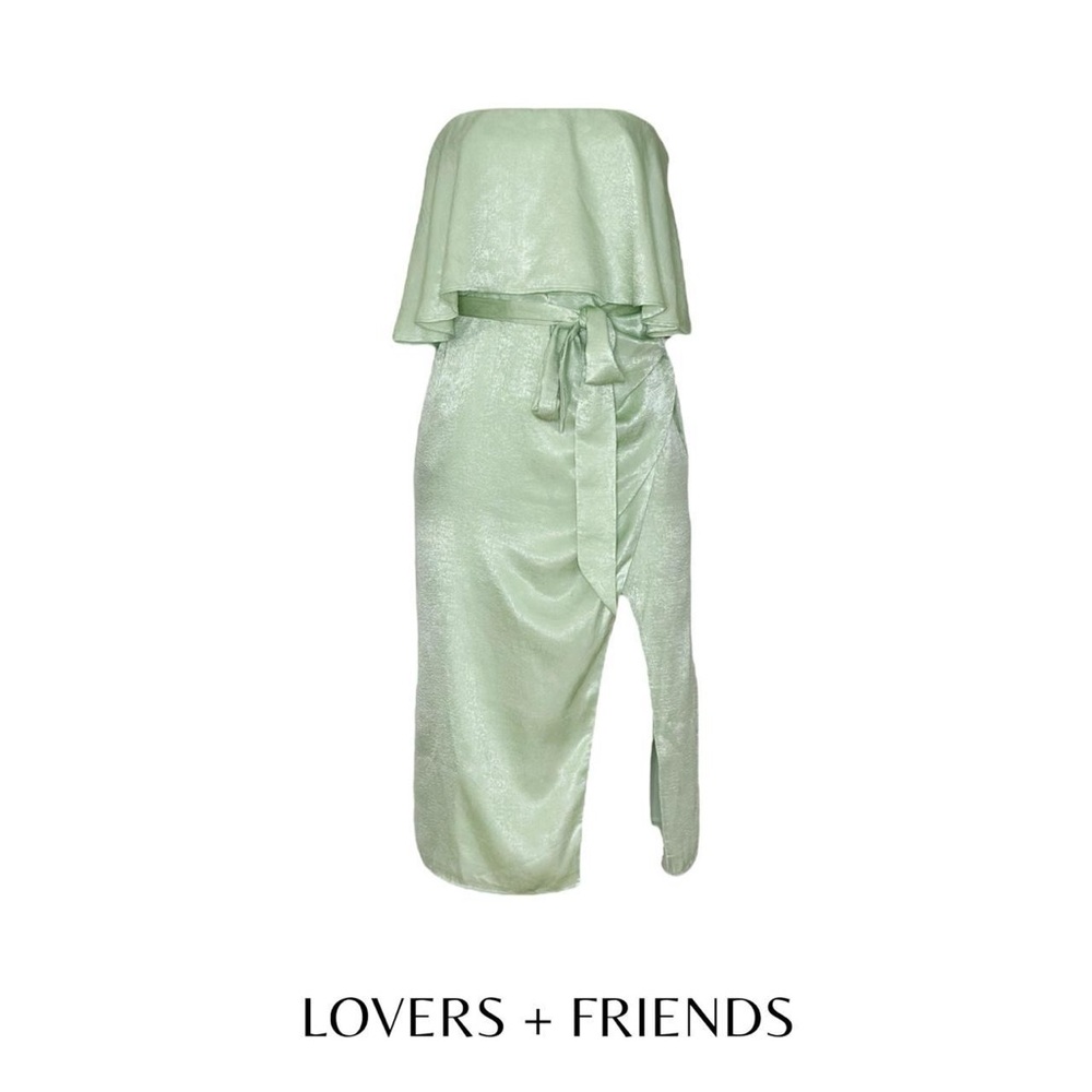 NWT Lovers + Friends ‘Violet’ strapless dress with tie in mint green, size S